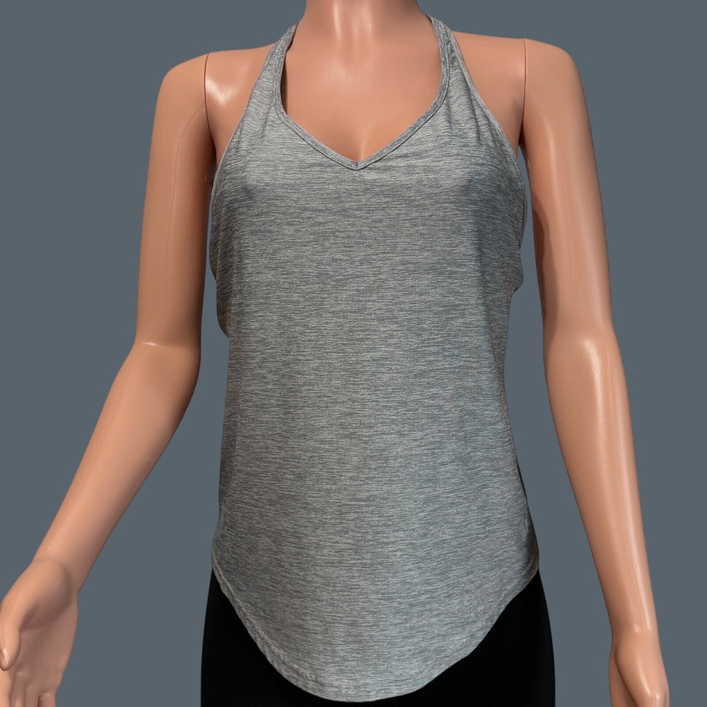 Under Armour Womens Grey Heathered Racerback Tank Top Loose Fit Small